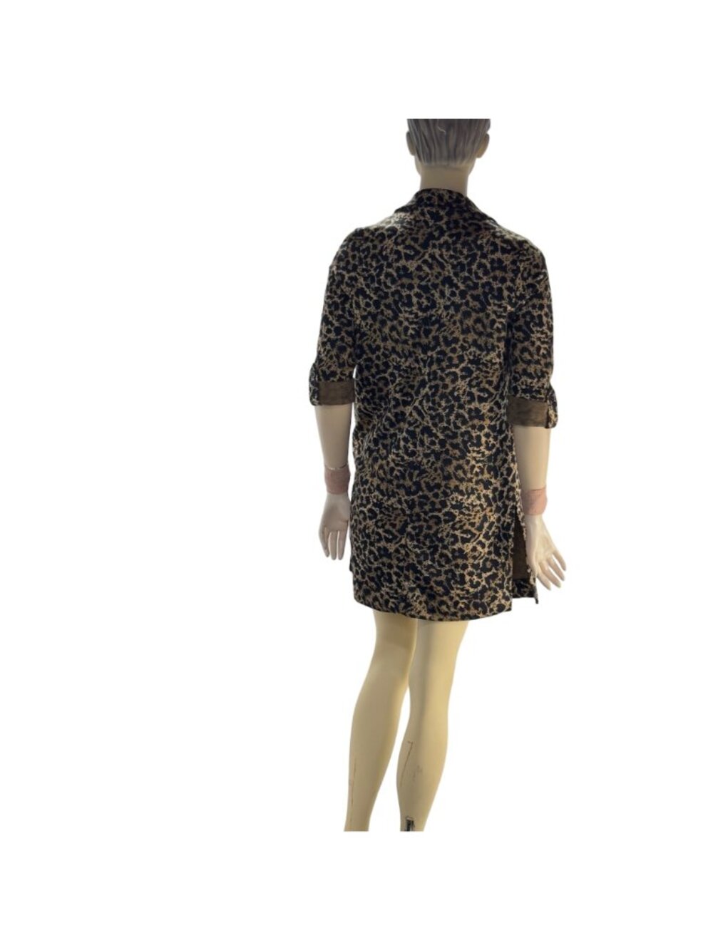ADYSON PARKER Women's Open Front Cardigan Cheetah Print cuff sleeves Size S - Picture 4 of 14